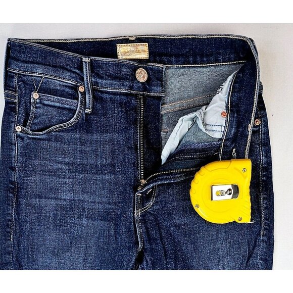 Mother Size 26X27 Women's The Cha Cha Fray Girl Crush Blue Denim Flare Jeans USA - Picture 12 of 14